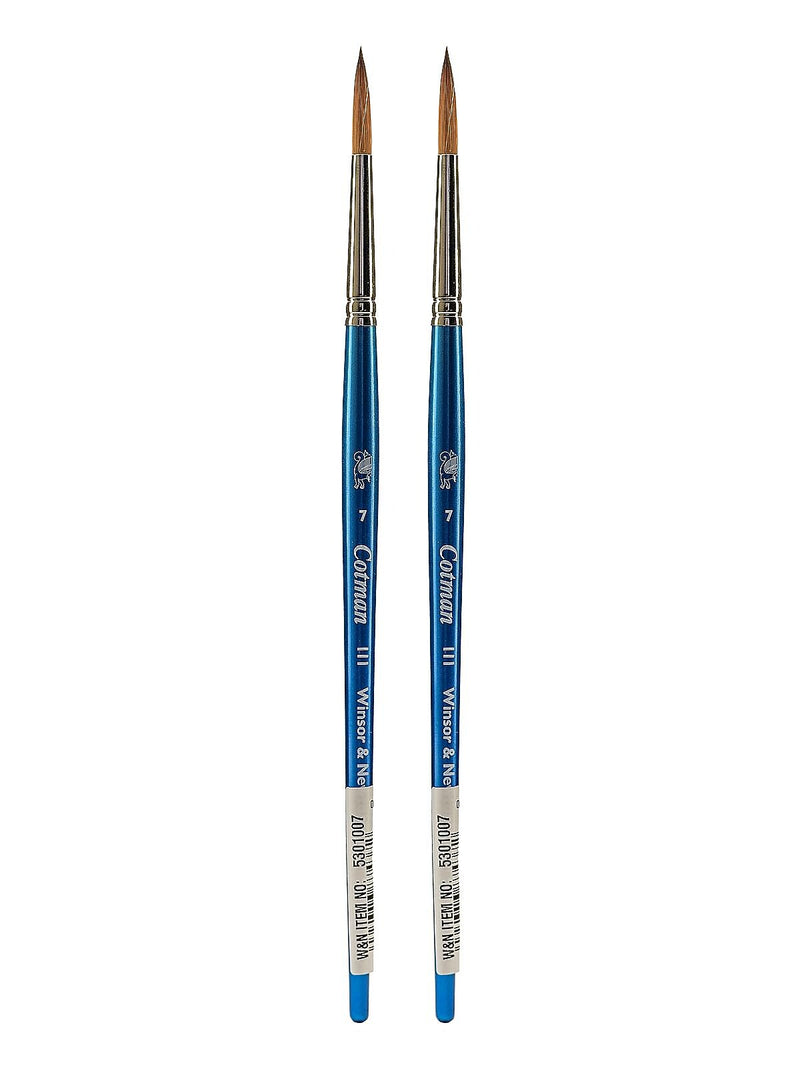 Winsor and Newton Cotman Water Color Brushes, 7 Round 111, Pack of 2 (PK2-5301007)