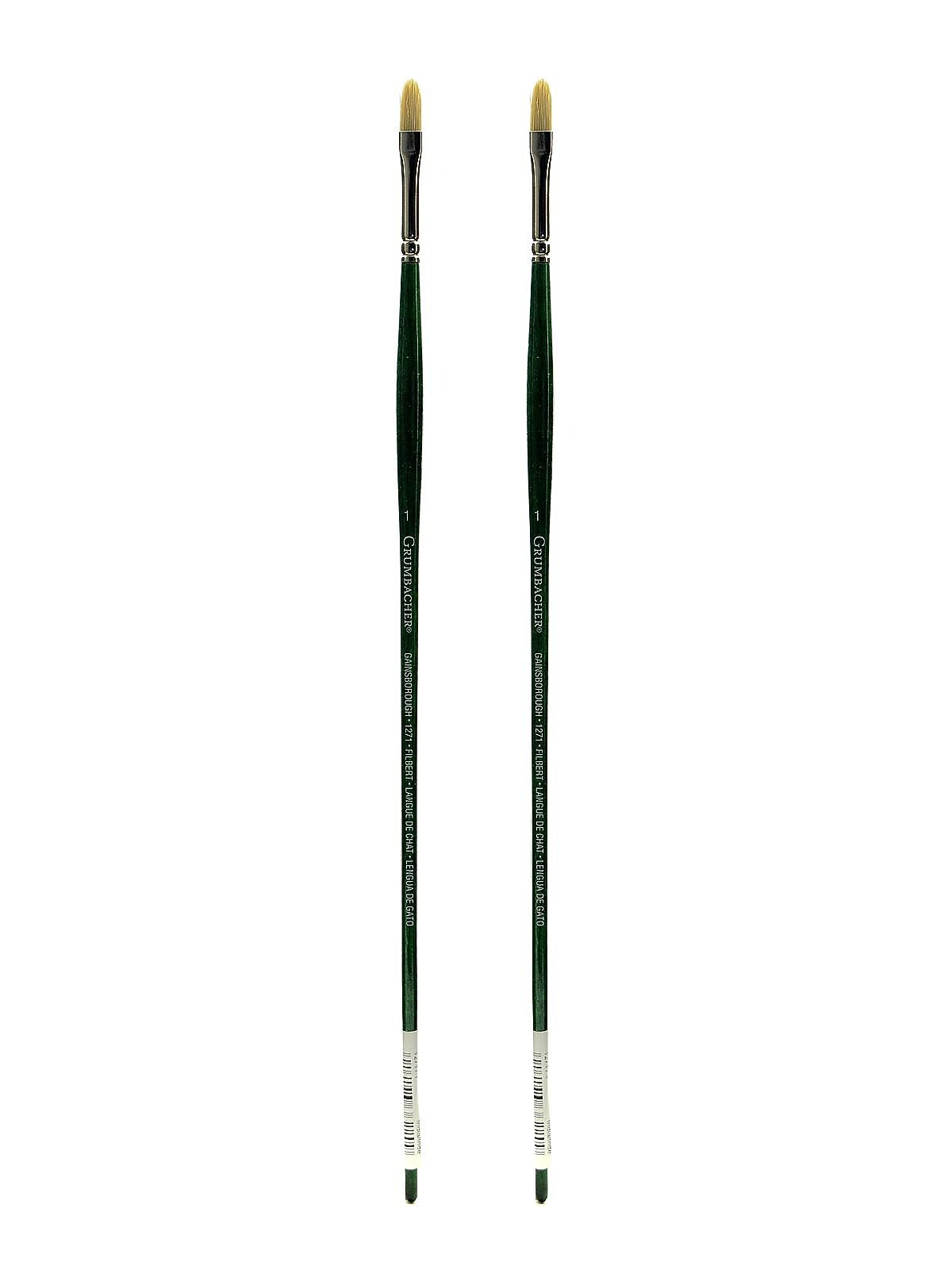 Grumbacher Gainsborough Oil and Acrylic Brushes 1 filbert [Pack of 2] (PK2-1271T.1)