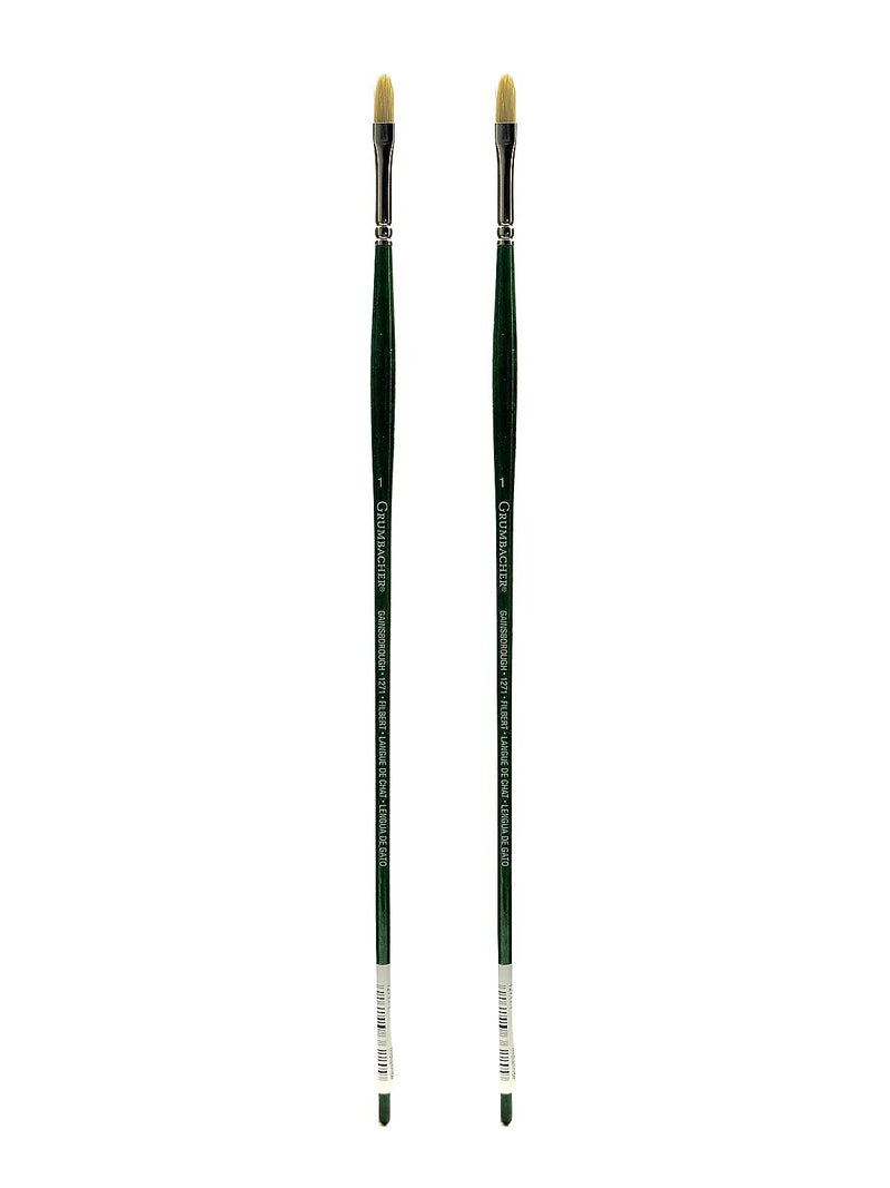 Grumbacher Gainsborough Oil and Acrylic Brushes 1 filbert [Pack of 2] (PK2-1271T.1)
