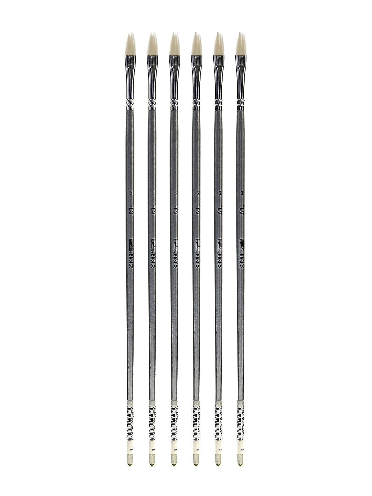 Liquitex Basics Brushes, Flat No. 3, Pack of 6 (PK6-6923003)
