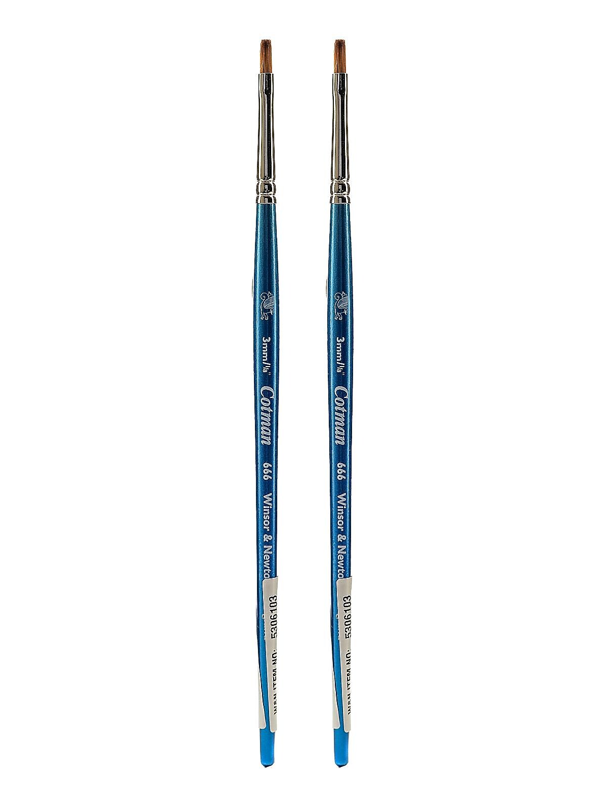 Winsor and Newton Cotman Water Colour Brushes 1/8 in. one stroke flat 666 [Pack of 2] (PK2-5306103)
