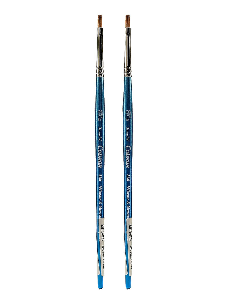 Winsor and Newton Cotman Water Colour Brushes 1/8 in. one stroke flat 666 [Pack of 2] (PK2-5306103)