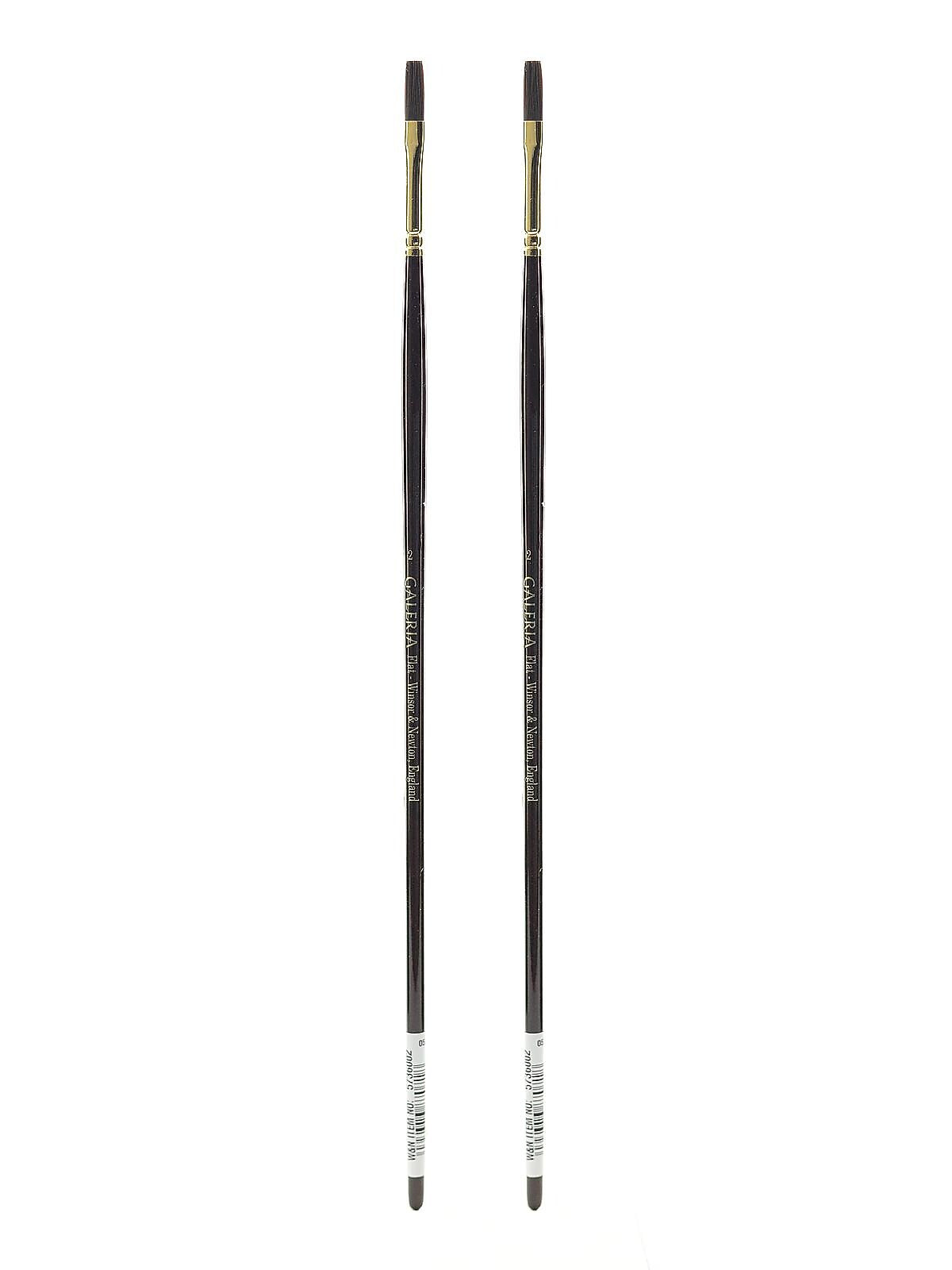 Winsor and Newton Galeria Long Handled Brushes 2 flat [Pack of 2] (PK2-5736002)