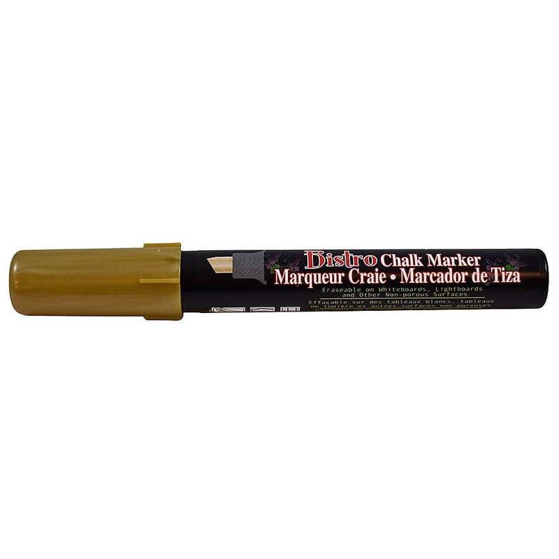 Marvy Uchida® Chisel Tip Erasable Chalk Markers, Gold Metallic, 2/Pack (526483GOa)