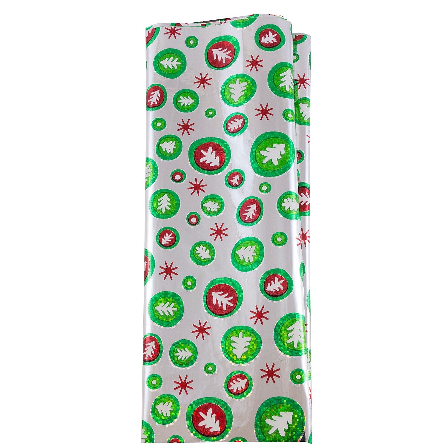 JAM Paper Christmas Wrapping Paper, Holographic Christmas Trees, 3 Sheets/Pack (11834080)