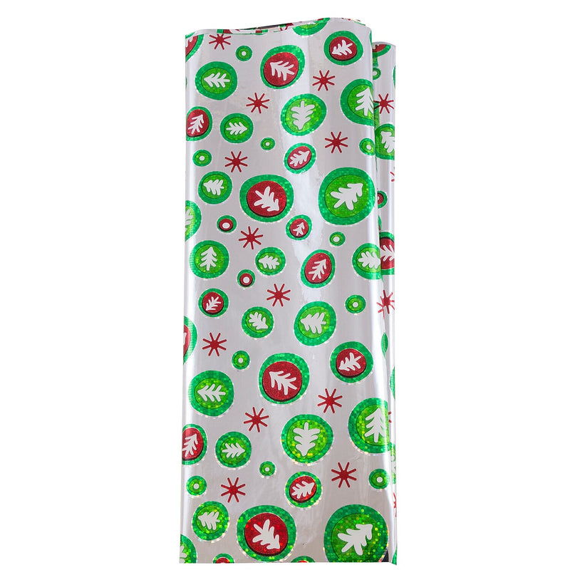 JAM Paper Christmas Wrapping Paper, Holographic Christmas Trees, 3 Sheets/Pack (11834080)