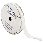 JAM Paper Nylon Knit Decorative Ribbon, White Metallic (E797301)