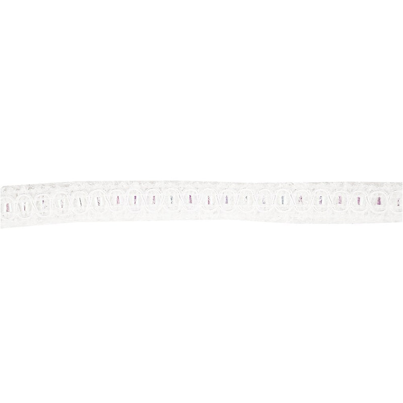 JAM Paper Nylon Knit Decorative Ribbon, White Metallic (E797301)