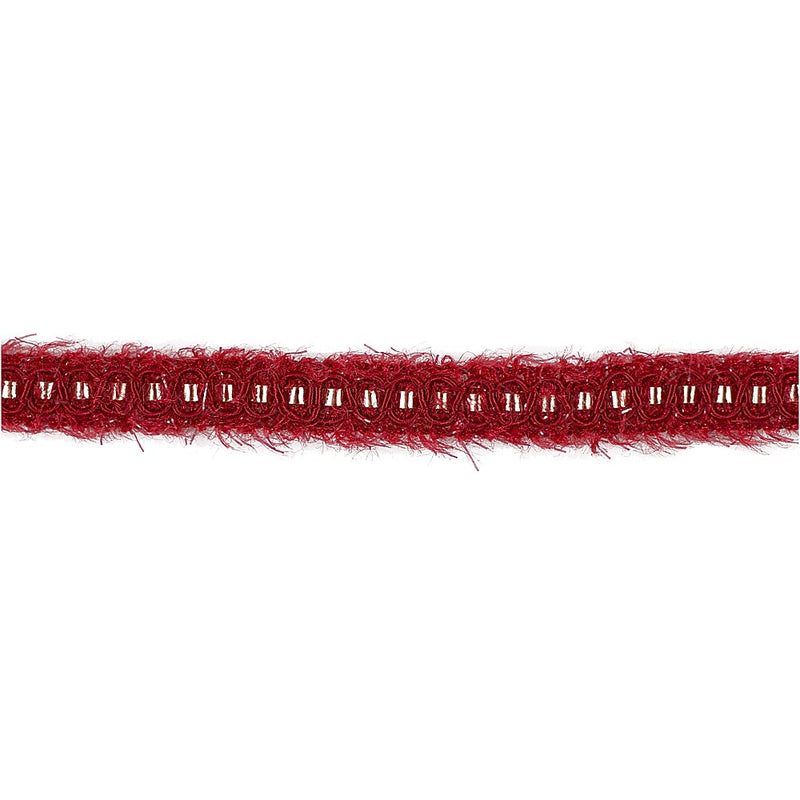 JAM Paper Nylon Knit Decorative Ribbon, Red Metallic (E797313)