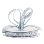 JAM Paper Nylon Knit Decorative Ribbon, Baby Blue Metallic (E797303)