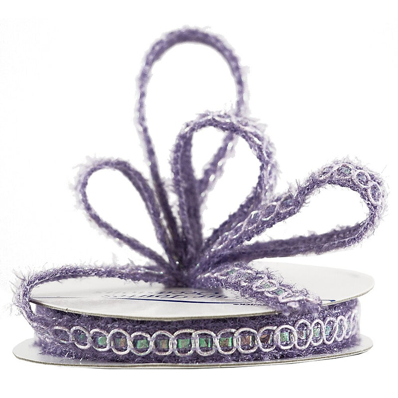 JAM Paper Nylon Knit Decorative Ribbon, Lavender Purple Metallic (E797308)