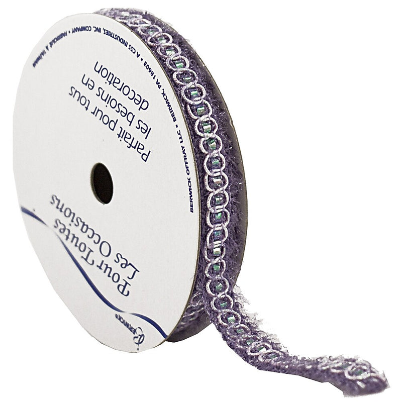JAM Paper Nylon Knit Decorative Ribbon, Lavender Purple Metallic (E797308)