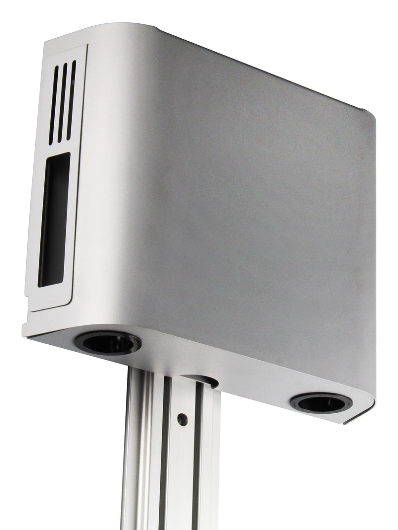 LifeFlo Ergonomics Enclosed CPU Holder, 12.13"H x 4 - 5.5"W x 15.74"D, Silver (LFO-ACTSCPU81)