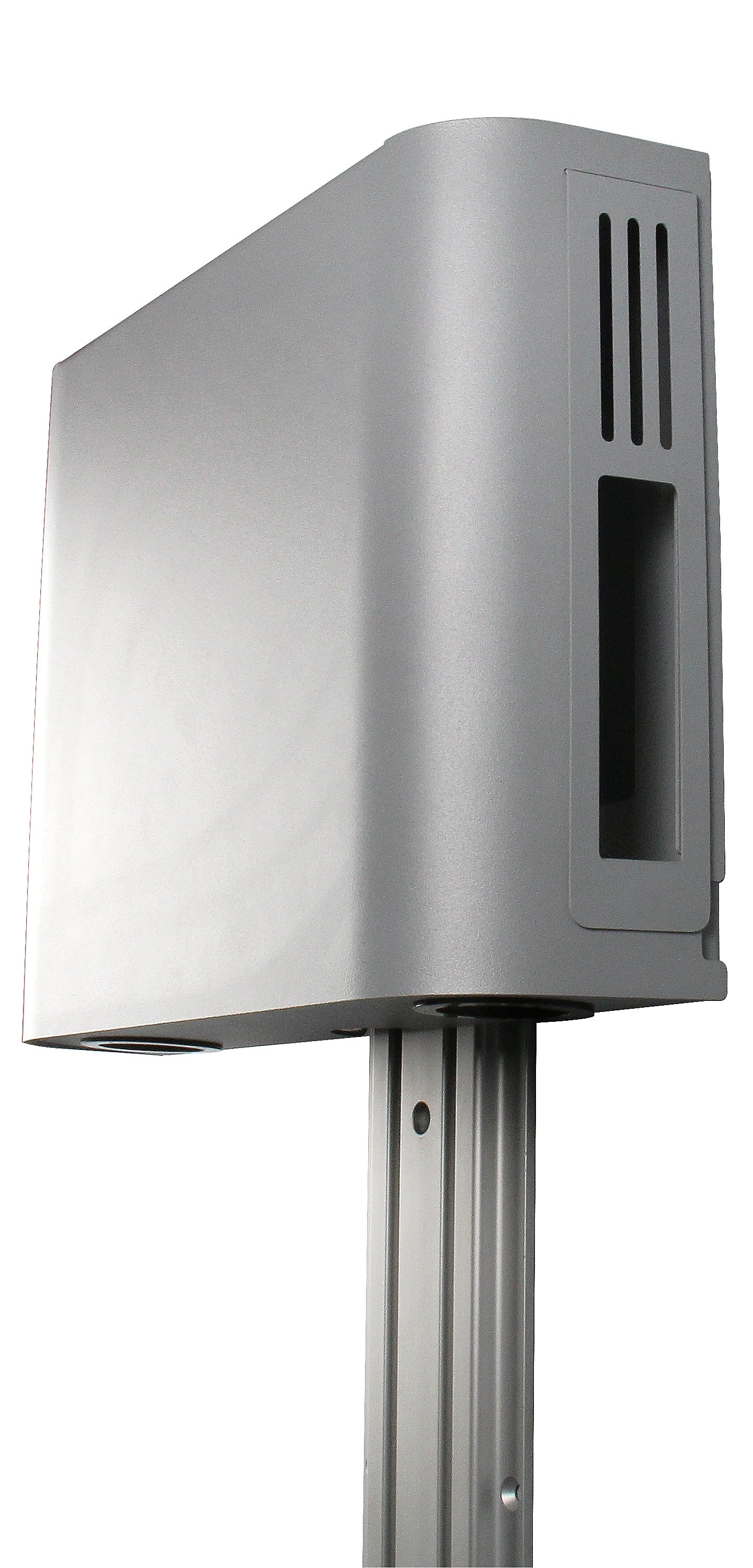 LifeFlo Ergonomics Enclosed CPU Holder, 12.13"H x 4 - 5.5"W x 15.74"D, Silver (LFO-ACTSCPU81)