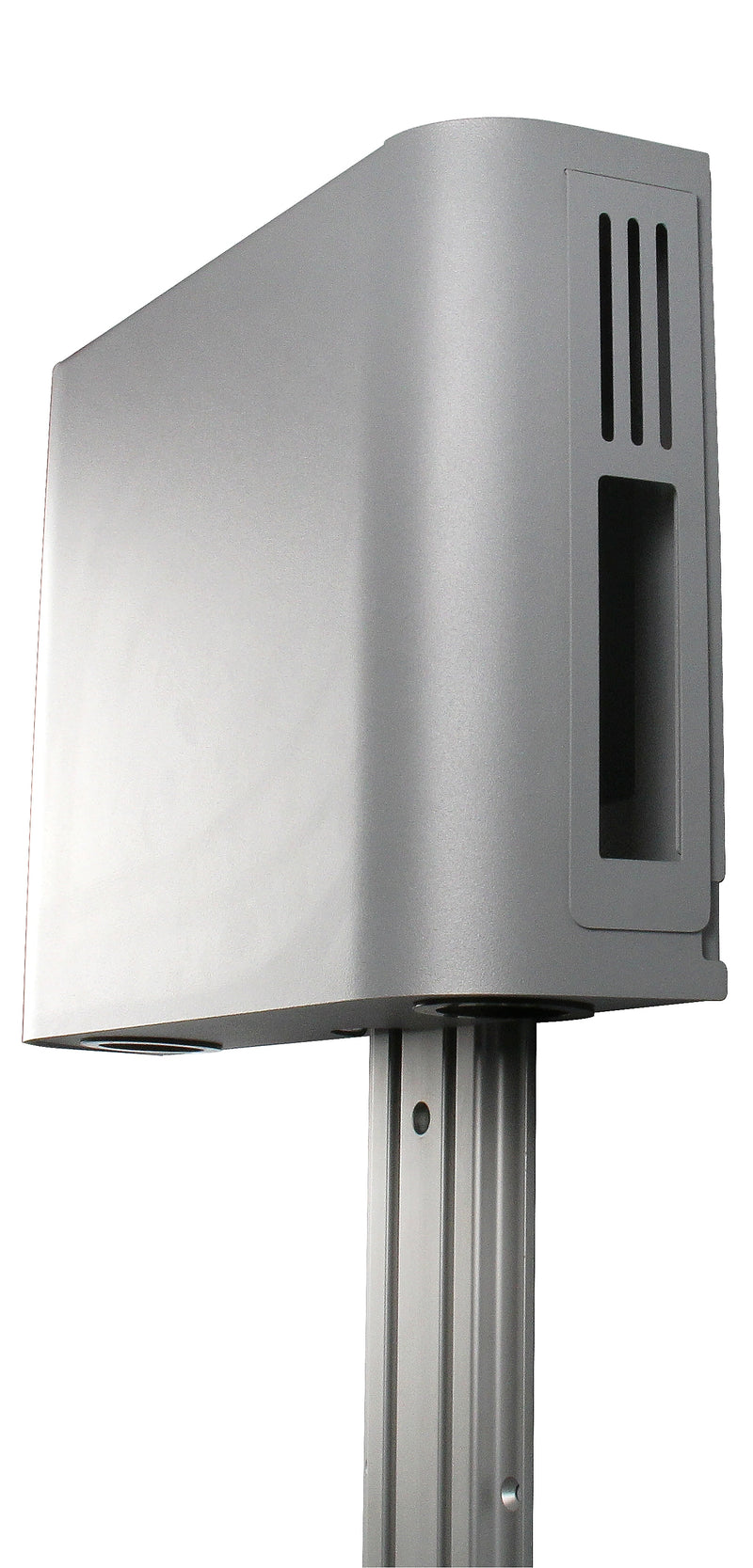LifeFlo Ergonomics Enclosed CPU Holder, 12.13"H x 4 - 5.5"W x 15.74"D, Silver (LFO-ACTSCPU81)