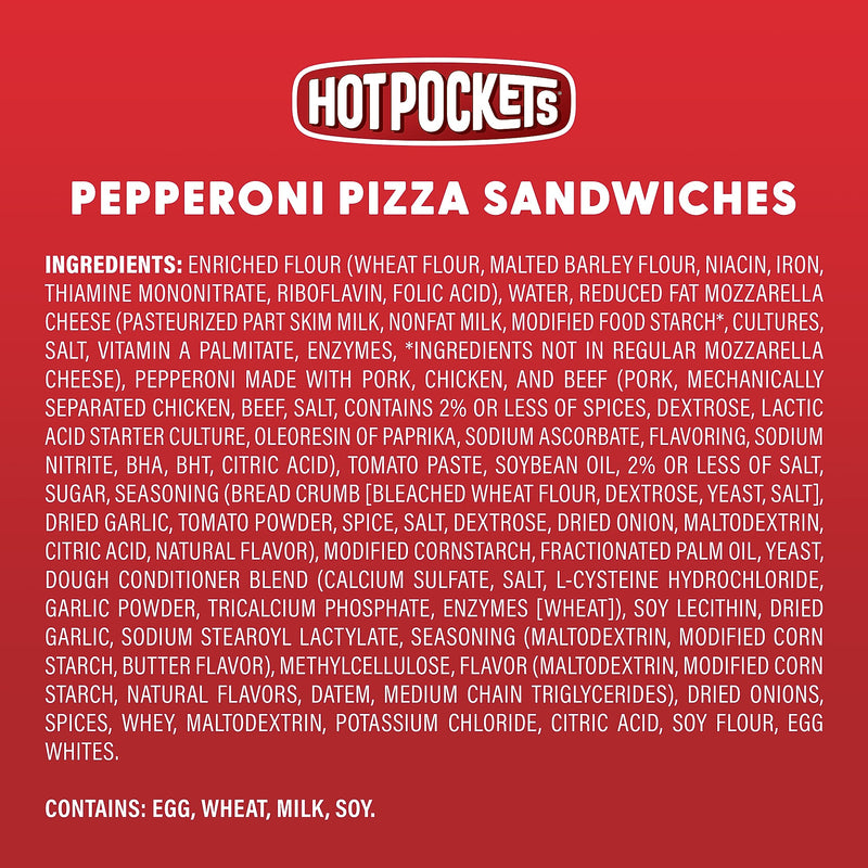 Hot Pockets Pepperoni Pizza Sandwiches, Frozen, 20/Box (325-00011)