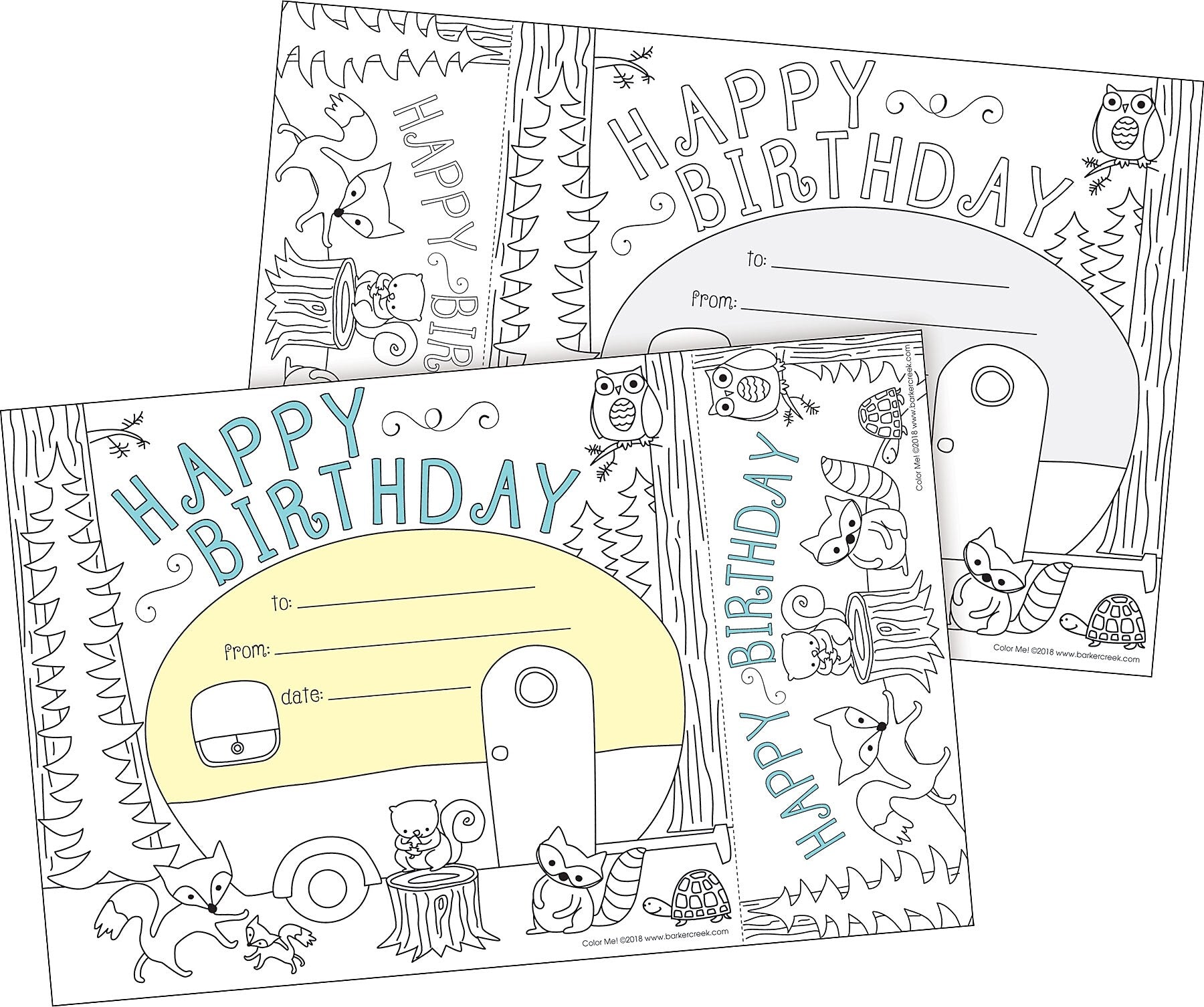 Barker Creek Color Me! Happy Birthday Awards & Bookmarks Set, 8.5" x 5.5”, Multicolored, 30/Pack (BC427)