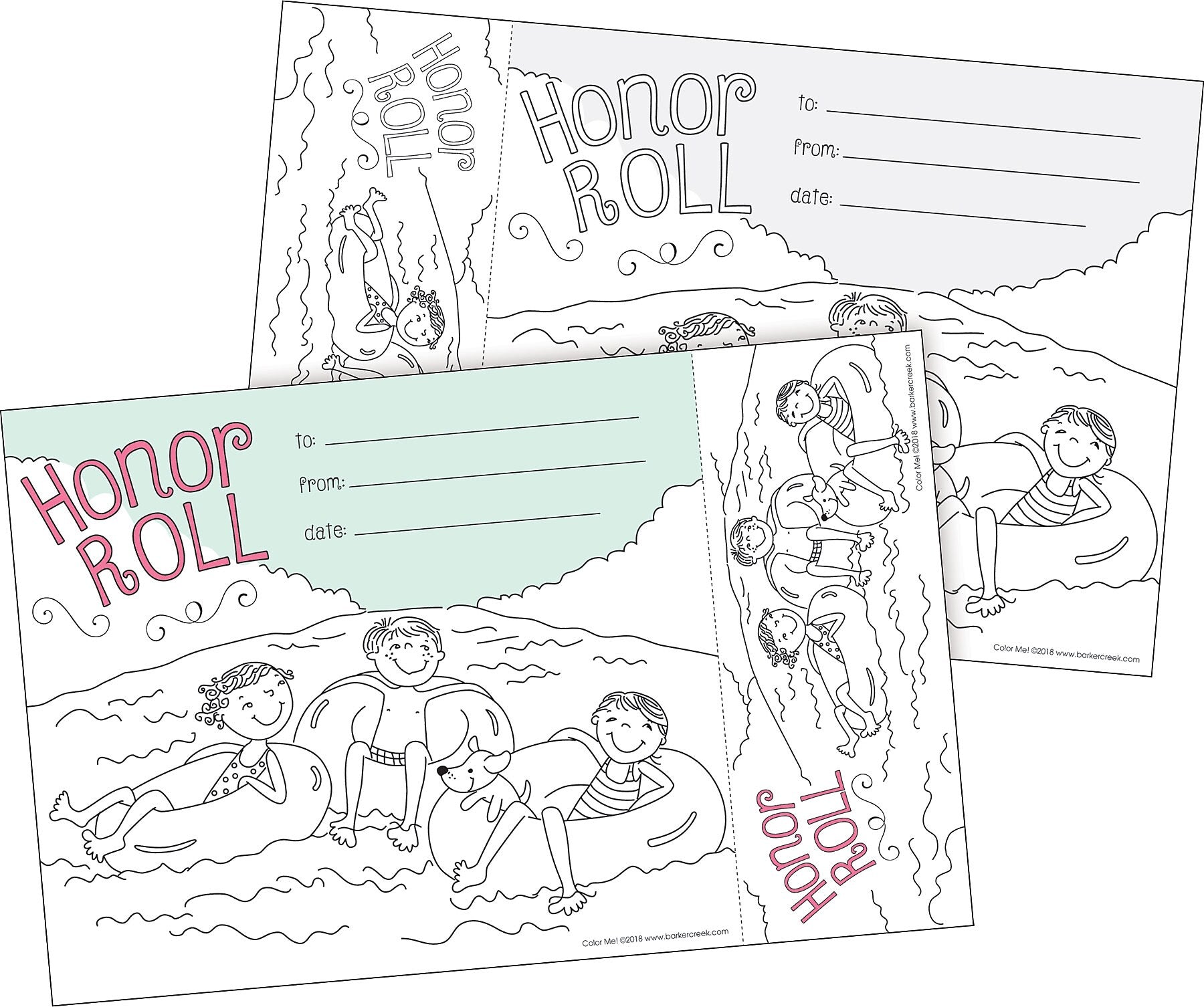Barker Creek Color Me! Honor Roll Awards & Bookmarks Set, 8.5" x 5.5”, Multicolored, 30/Pack (BC429)