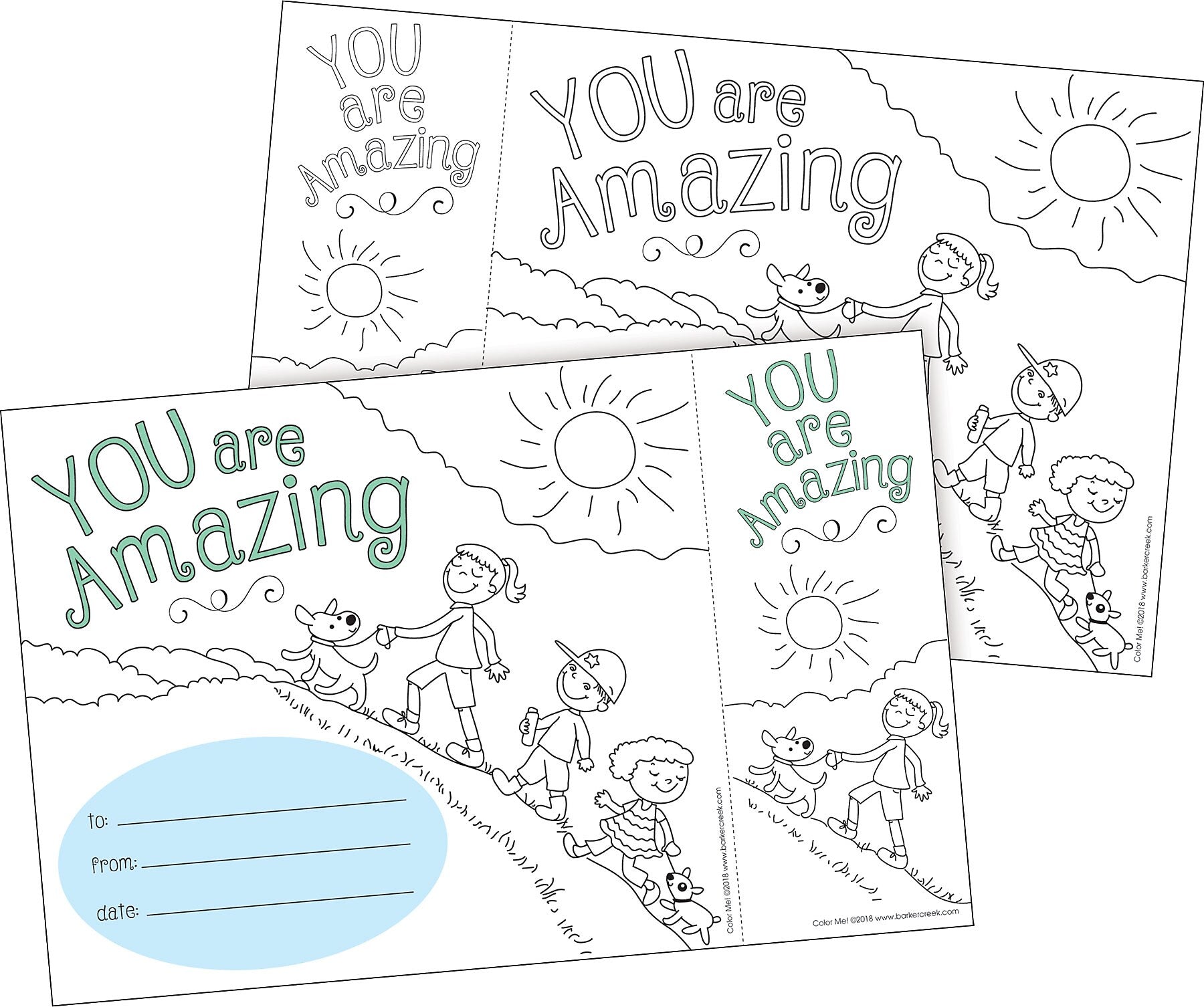 Barker Creek Color Me! You Are Amazing Awards & Bookmarks Set, 8.5" x 5.5”, Multicolored, 30/Pack (BC431)