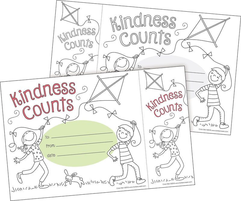 Barker Creek Color Me! Kindness Counts Awards & Bookmarks Set, 8.5" x 5.5”, Multicolored, 30/Pack (BC432)