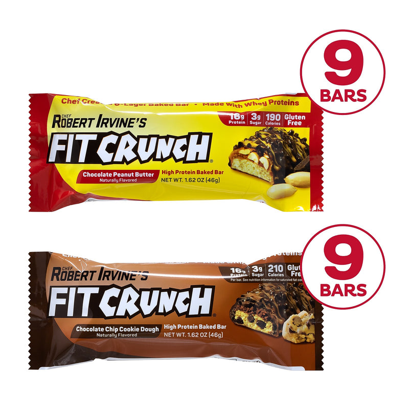 Chef Robert Irvine's FITCRUNCH High Protein Bars, Variety Pack (1.62 oz., 18 ct.)