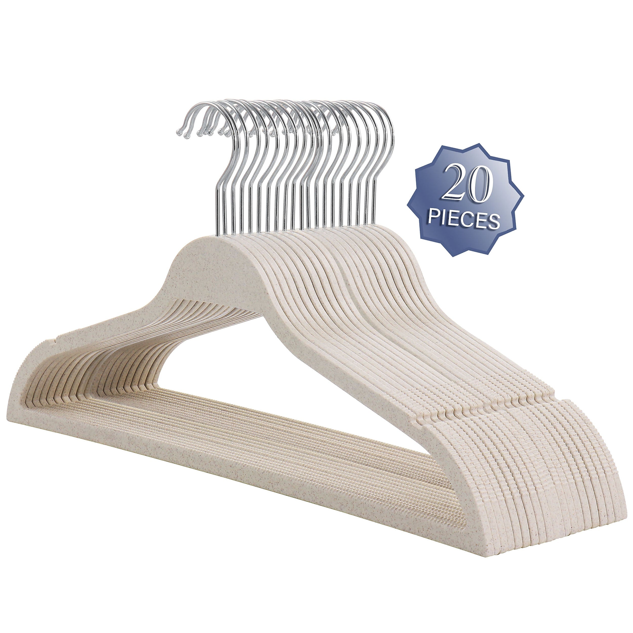 Elama Home Coat Hanger, 20 Piece Set (ELH-6011-NATURAL)