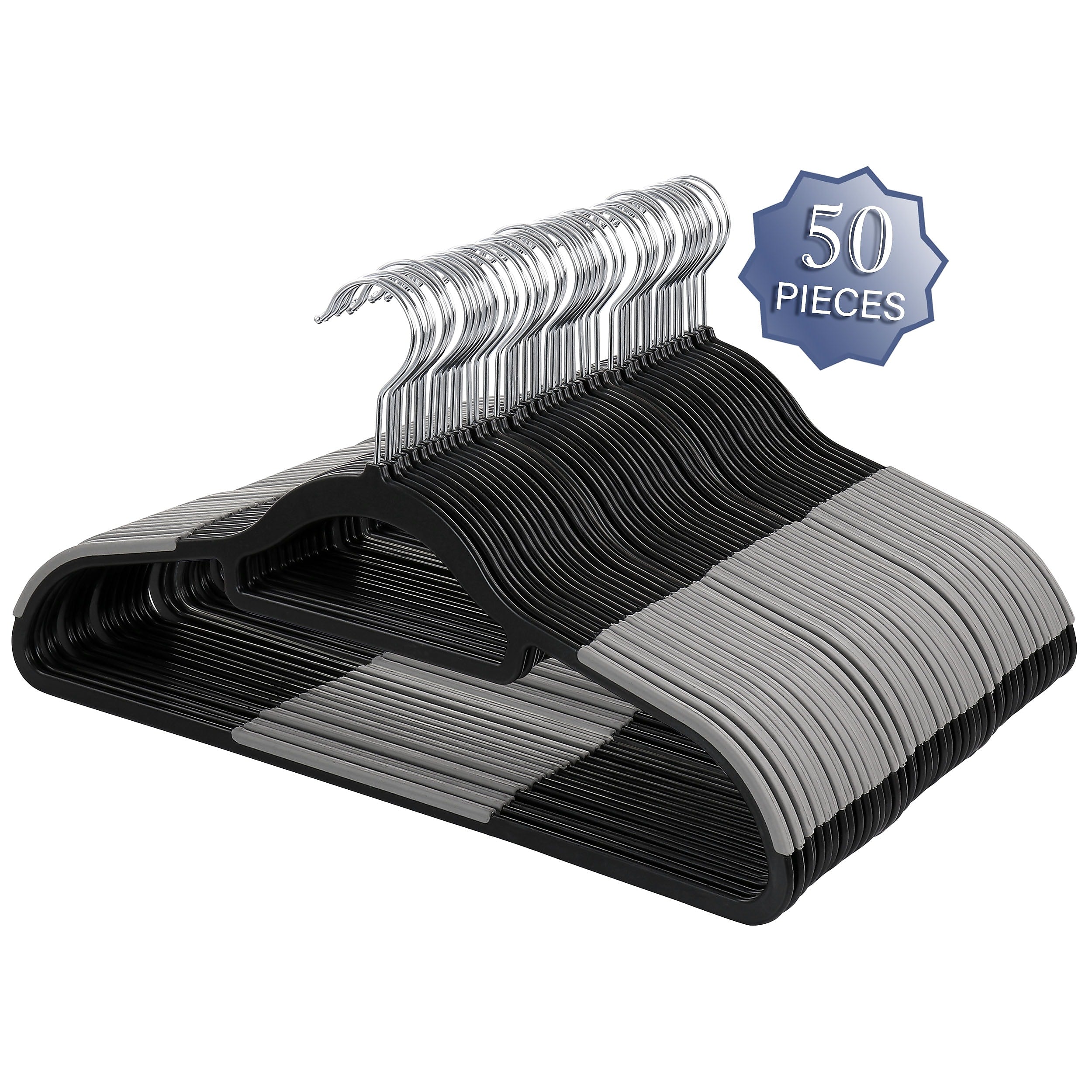 Elama Home Cloths Hanger, Non-Slip, 50 Piece Set (ELH-006-BKGR)