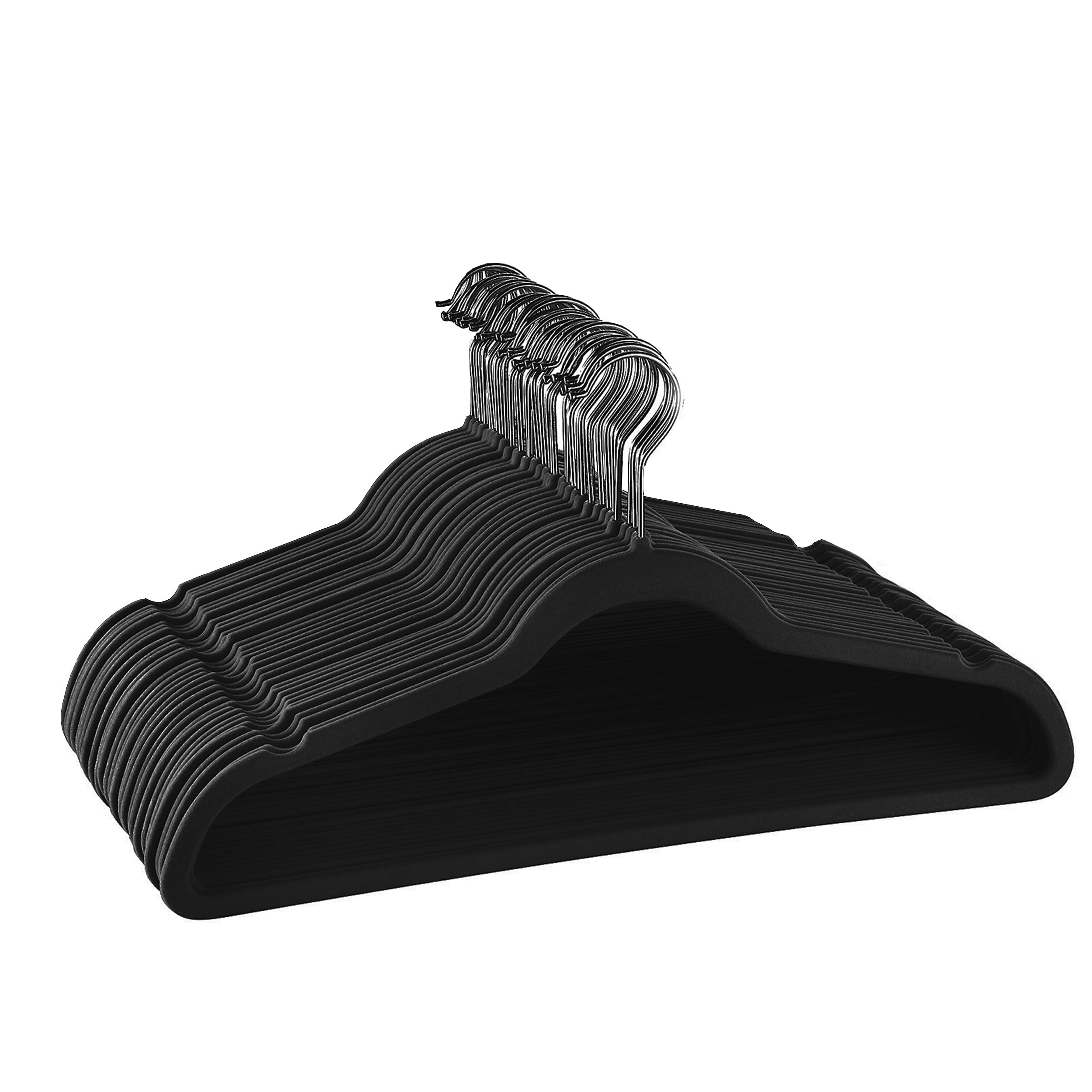 Elama Home Cloths Hanger, Slim Profile, 30 Piece Set (30PCHANGERBLACK)