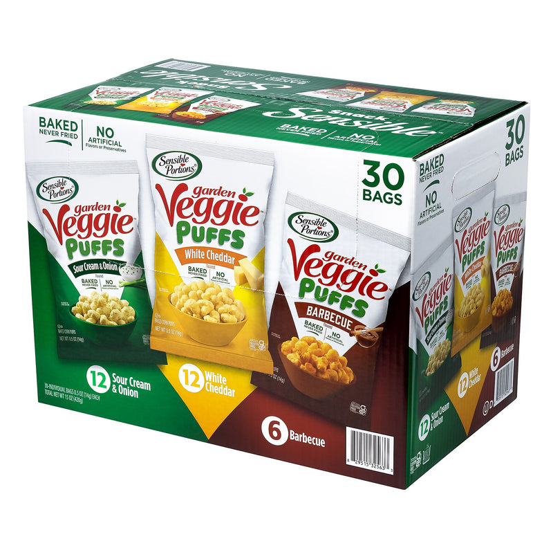 Sensible Portions Garden Veggie Puffs Variety Pack, 0.5 oz., 30/Box (325-00014)