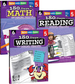 Teacher Created Materials 180 Days of Reading, Writing and Math for Fifth, Grade 3-Book Set (24594)