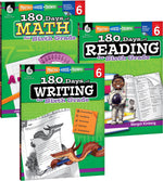 Teacher Created Materials 180 Days of Reading, Writing and Math for Sixth, Grade 3-Book Set (24595)
