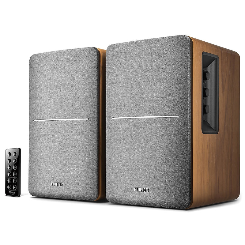 Edifier R1280DB 42-Watt-RMS Amplified Bluetooth Bookshelf Speaker System, Brown (EEC4003066)