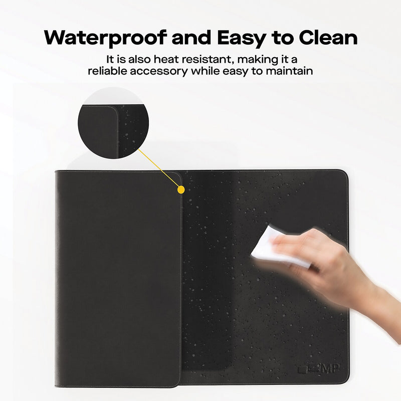 Mobile Pixels Inc. Anti-Slip PU Leather Desk Pad, 31.5" x 15.75", Graphite Black (115-1001P01)