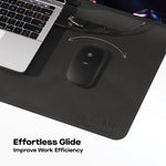 Mobile Pixels Inc. Anti-Slip PU Leather Desk Pad, 31.5" x 15.75", Graphite Black (115-1001P01)