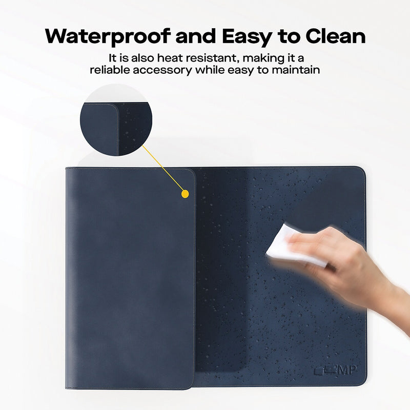 Mobile Pixels Inc. Anti-Slip PU Leather Desk Pad, 31.5" x 15.75", Set Sail Blue (115-1001P03)