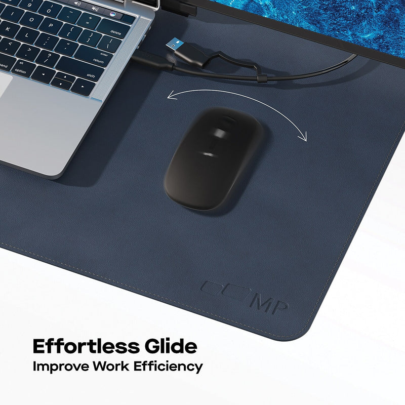 Mobile Pixels Inc. Anti-Slip PU Leather Desk Pad, 31.5" x 15.75", Set Sail Blue (115-1001P03)