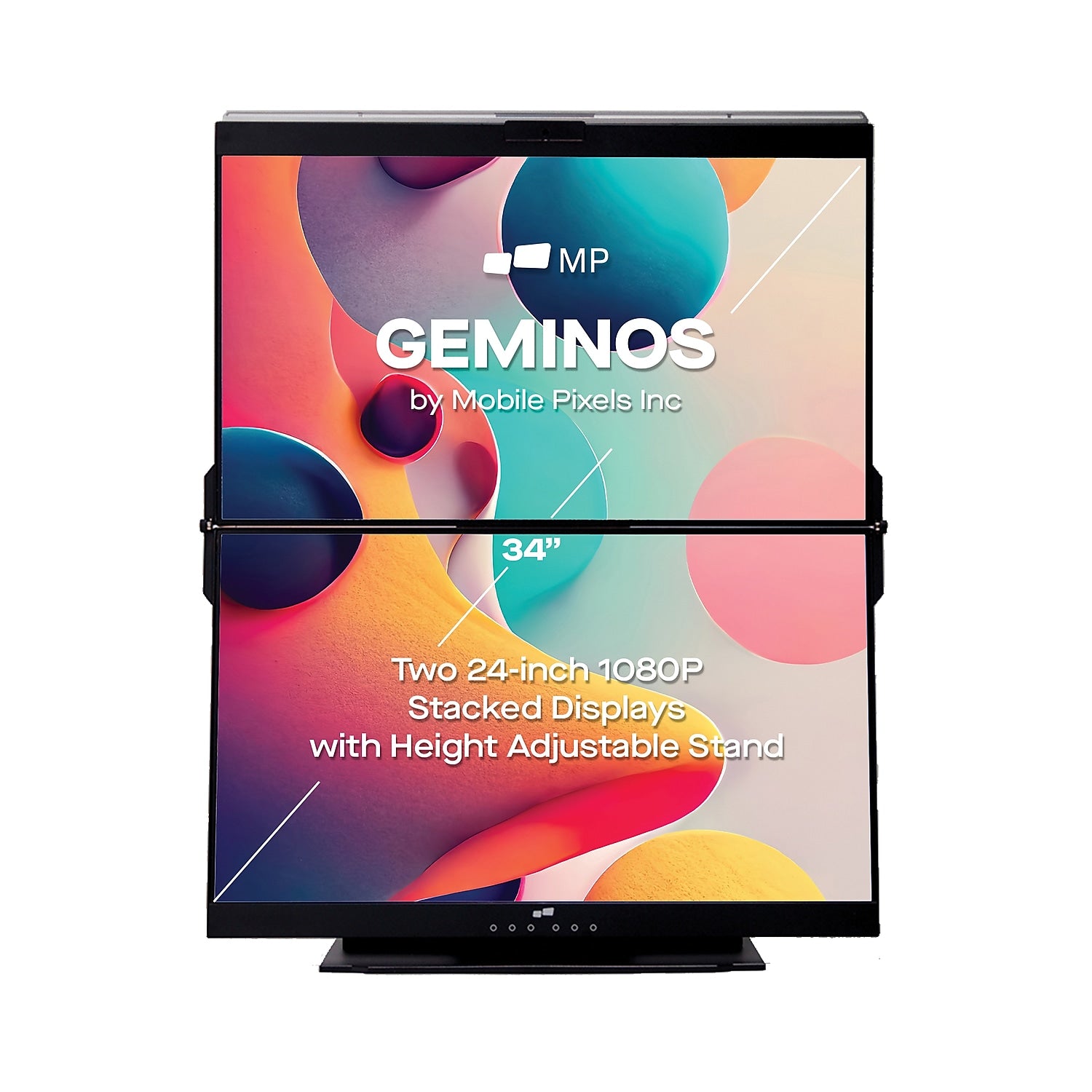 Mobile Pixels Inc. Geminos 24" Dual-Screen Desktop Monitor, Black (116-1001P01)