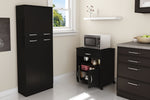 South Shore Axess Vertical Microwave Cart on Wheels, Pure Black (10013)