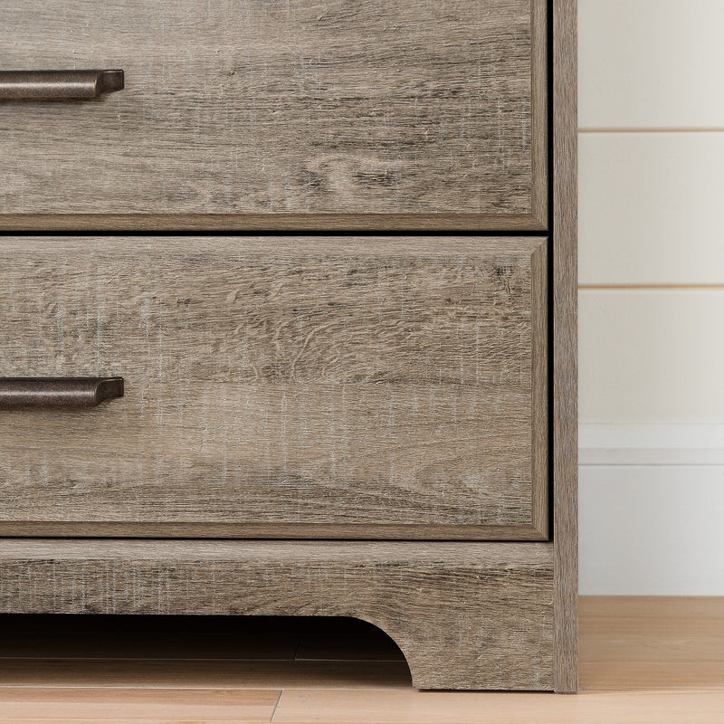 South Shore Versa 2-Door Armoire with Drawers, Weathered Oak (10607)