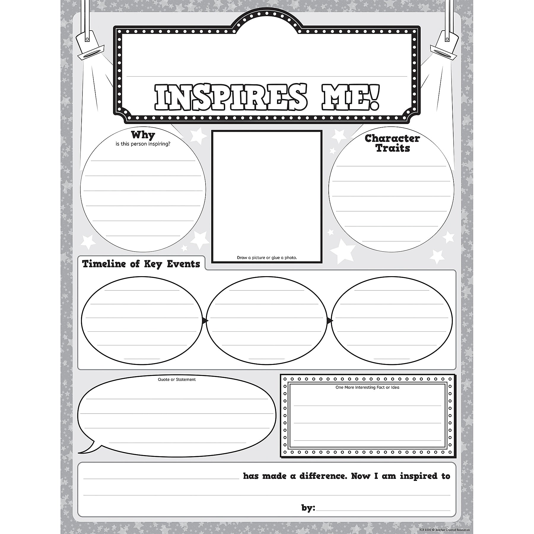 Teacher Created Resources Who Inspires Me? 17" x 22" Poster Pack, 32/Pack, (TCR8502)