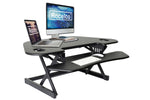 Rocelco 46"W Manual Adjustable Corner Standing Desk Converter, Black (R CADRB-46)