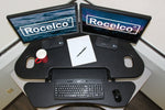 Rocelco 46"W Manual Adjustable Corner Standing Desk Converter, Black (R CADRB-46)