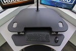 Rocelco 46"W Manual Adjustable Corner Standing Desk Converter, Black (R CADRB-46)
