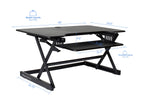 Rocelco 40"W Manual Adjustable Standing Desk Converter, Black (R DADRB-40)