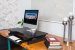 Rocelco 40"W Manual Adjustable Standing Desk Converter, Black (R DADRB-40)