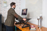 Rocelco 40"W Manual Adjustable Standing Desk Converter, Black (R DADRB-40)