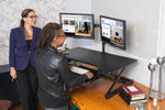 Rocelco 40"W Manual Adjustable Standing Desk Converter, Black (R DADRB-40)