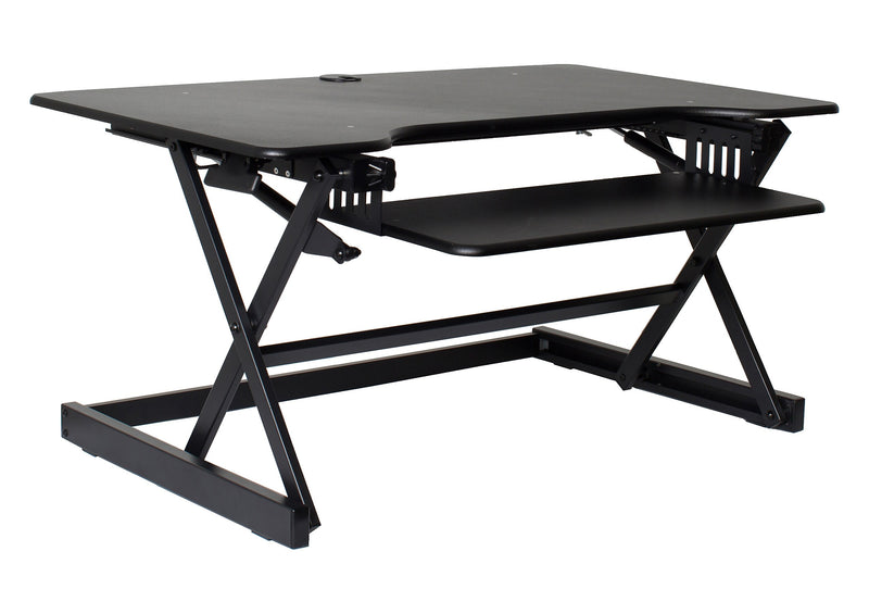 Rocelco 40"W Manual Adjustable Standing Desk Converter, Black (R DADRB-40)
