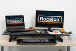 Rocelco 46"W Manual Adjustable Standing Desk Converter, Black (R DADRB-46)