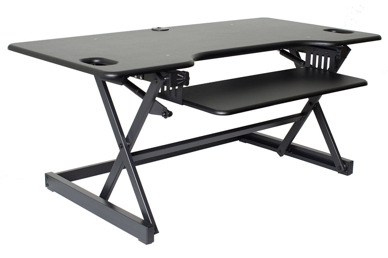 Rocelco 46"W Manual Adjustable Standing Desk Converter, Black (R DADRB-46)